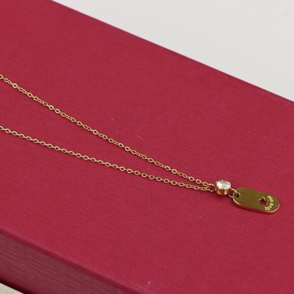 Gold Plated Star Pendant Necklace with Crystal Accent, XPNL0374 - Picture 6 of 14